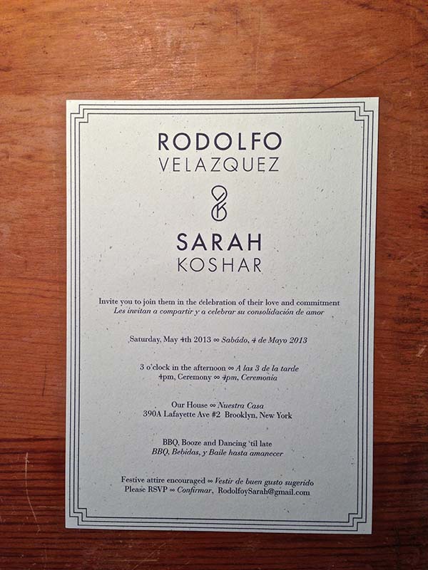 S&amp;R Wedding Invite