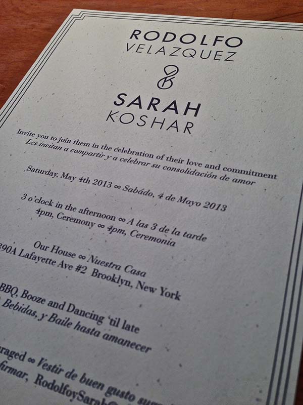 S&amp;R Wedding Invite